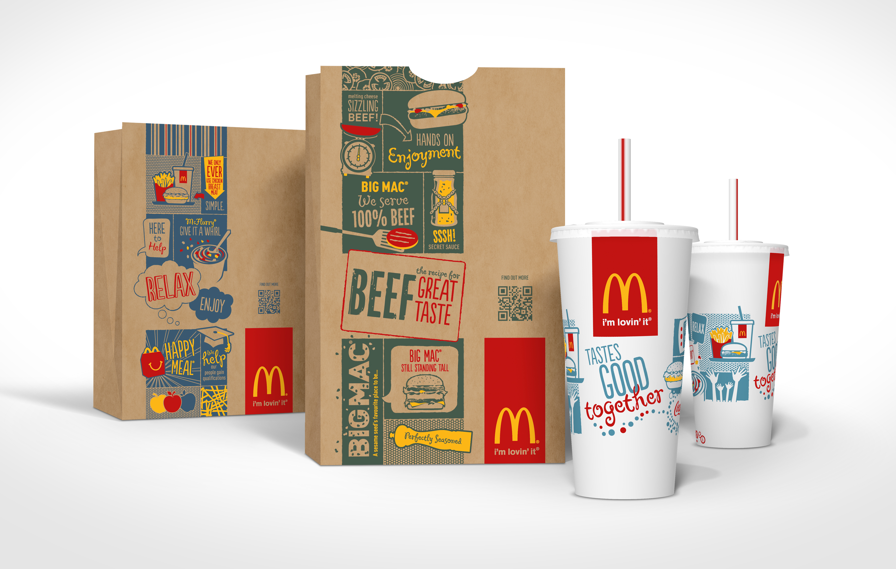 Стара упаковка міцно асоціюється з фастфудом Старий дизайн упаковки McDonalds