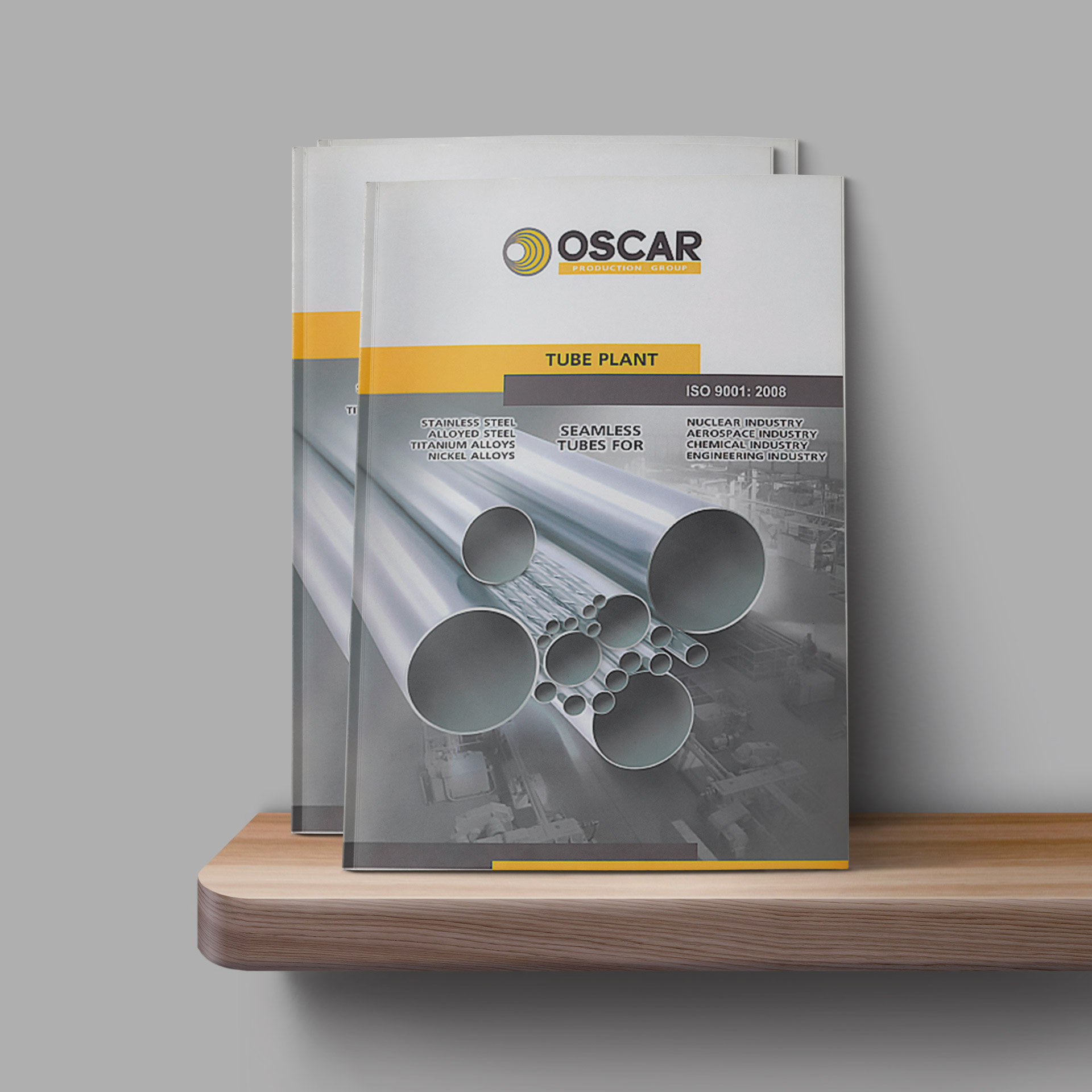 разработка бренда завода, дизайн логотипа завода oscar, технический каталог для предприятия, решения для брендов, gbs