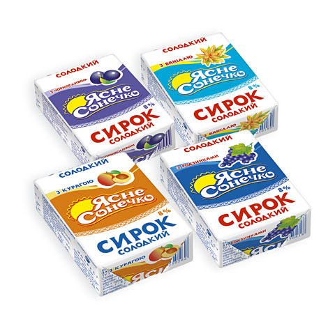дизайн молочної продукції ясне сонечко дизайн