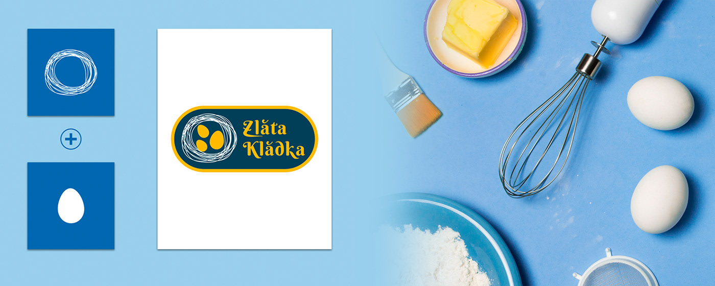 разработка логотипа яйца Zlata Kladka, GBS, Решения для брендов