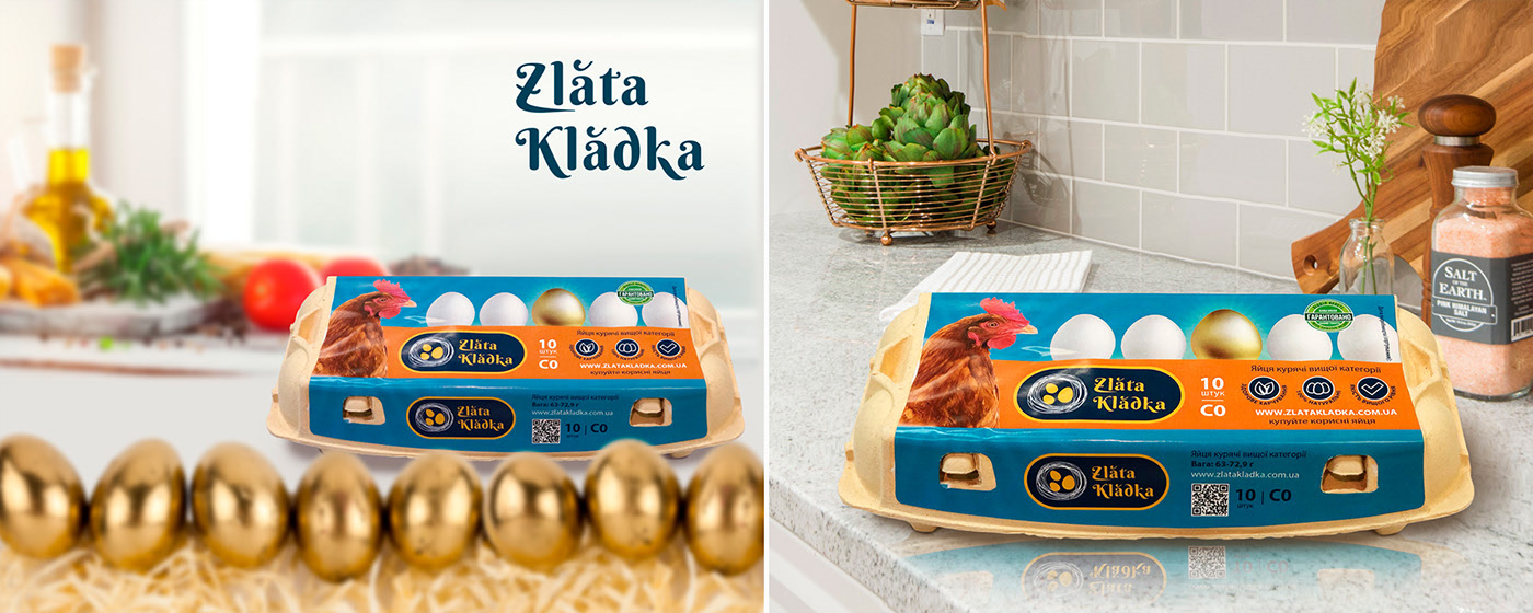 разработка упаковки бренда, яйцо Zlata Kladka, GBS, Решения для брендов
