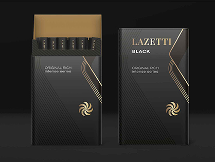 Брендинг и дизайн упаковки сигарет Lazetti Tobacco Black