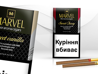 Розробка дизайну цигарок Marvel. Неймінг. Брендинг. Дизайн упаковки. Просування